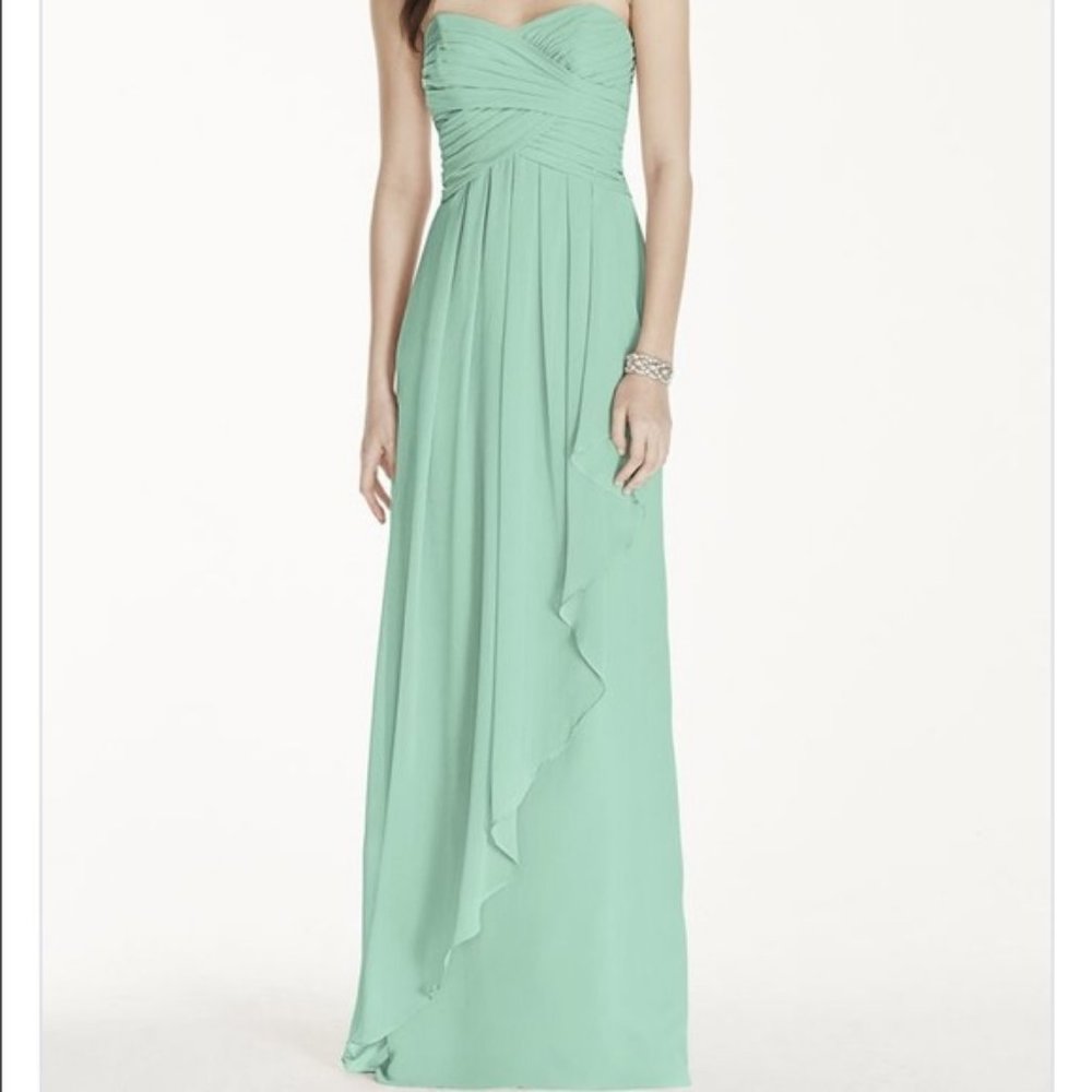 David's Bridal - Strapless Crinkle Chiffon Dress